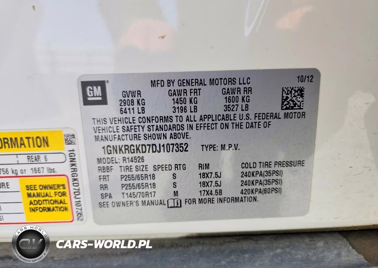 2013 Chevrolet Traverse Lt VIN:1GNKRGKD7DJ107352 - 13