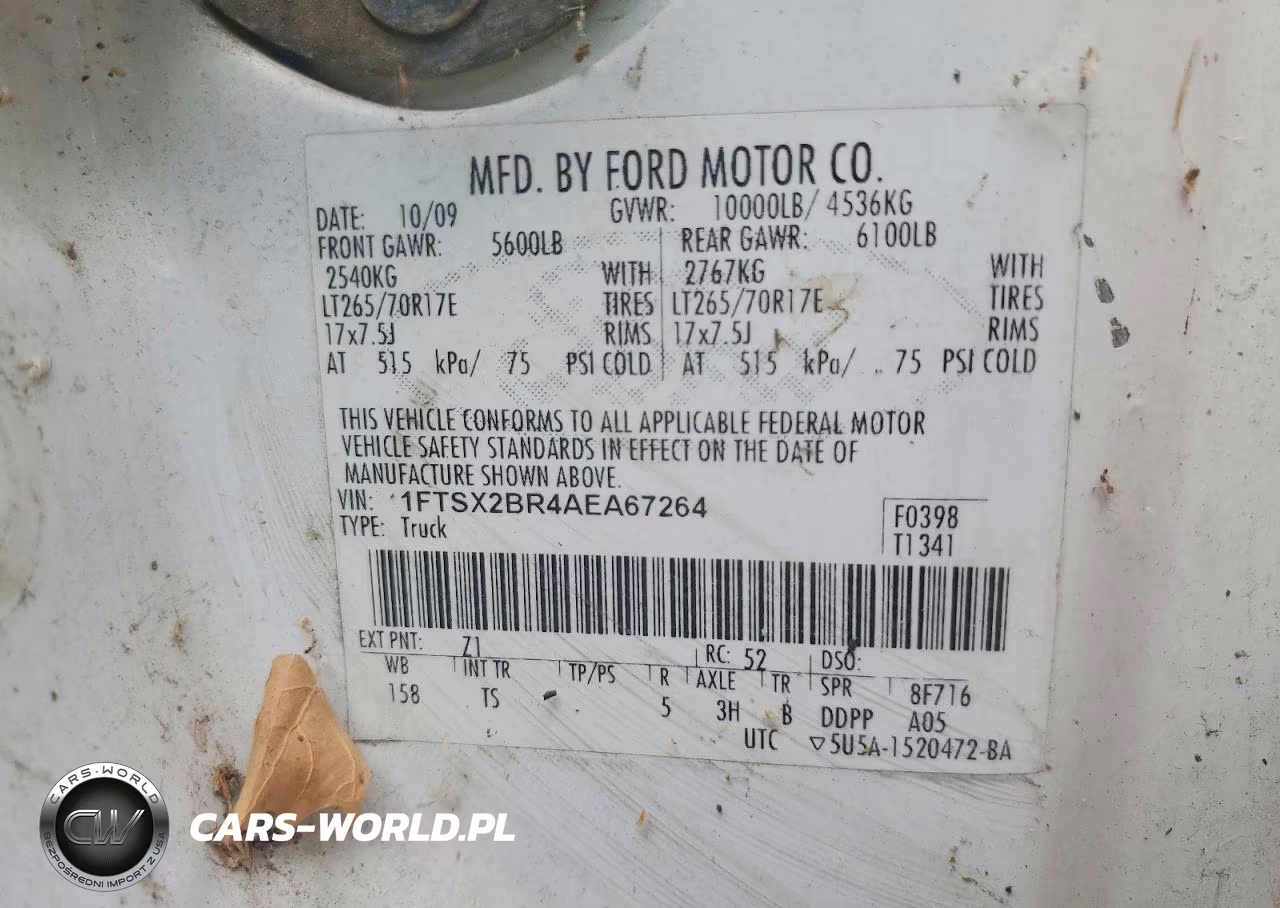 2010 Ford F250 Super Duty VIN:1FTSX2BR4AEA67264 - 12