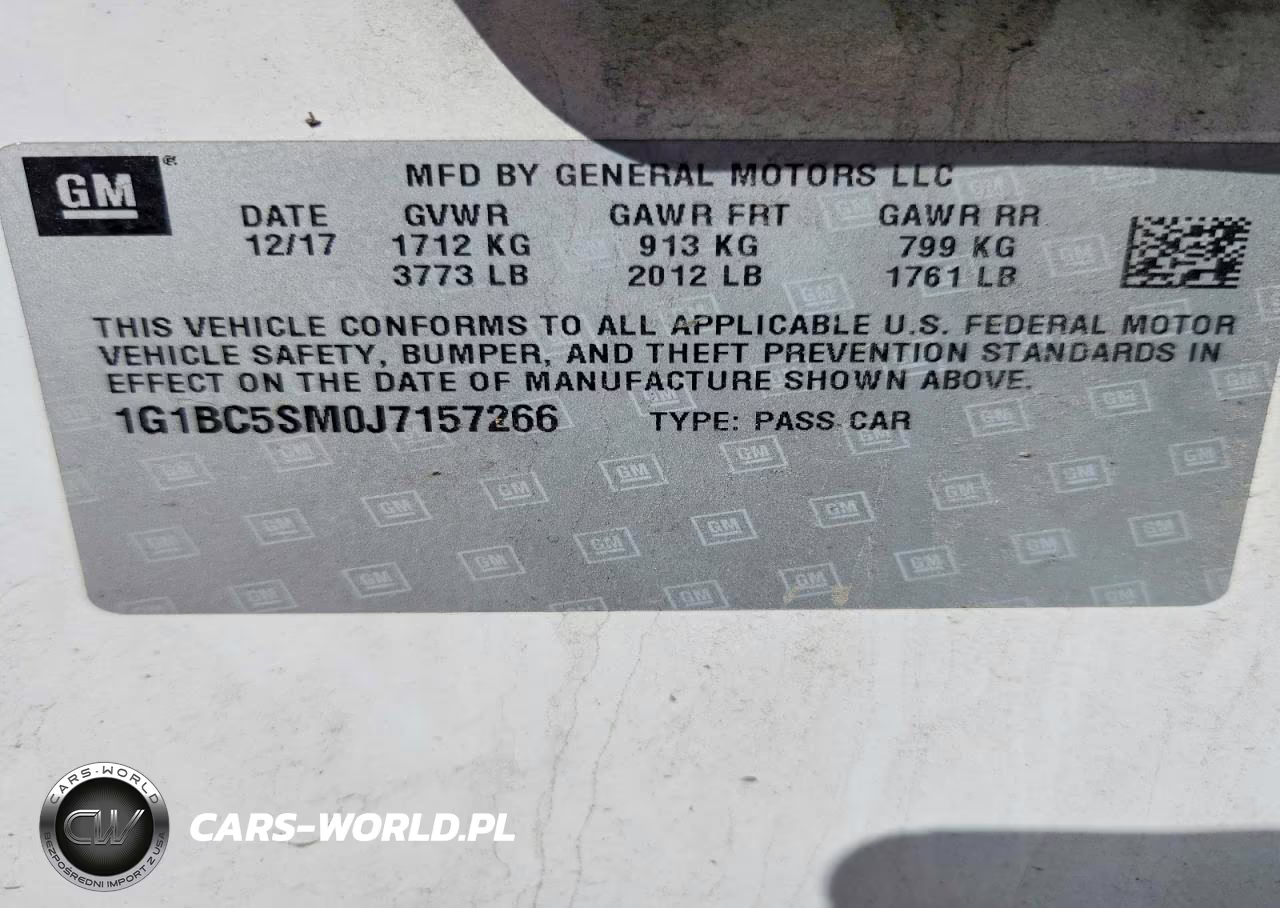 2018 Chevrolet Cruze Ls VIN:1G1BC5SM0J7157266 - 12