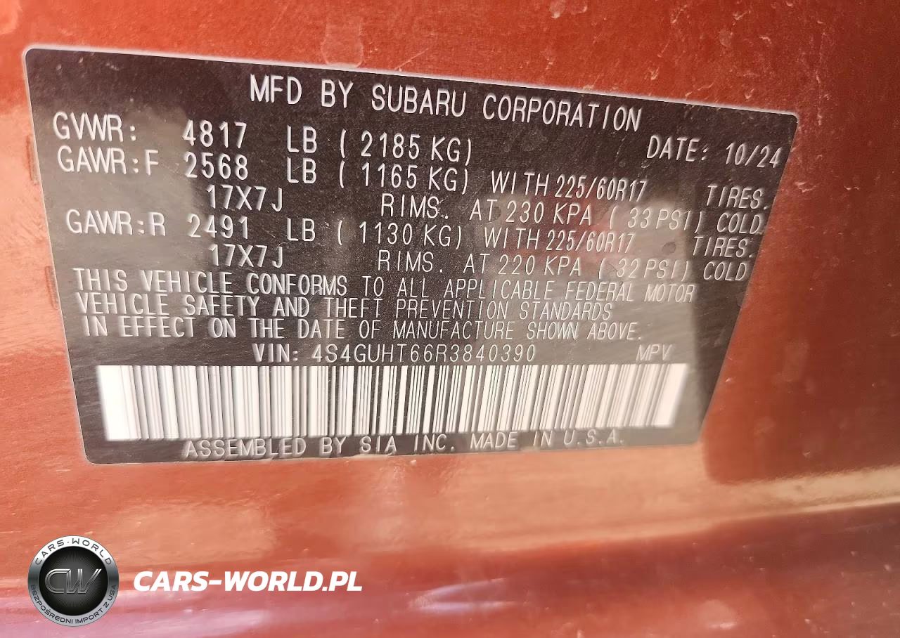 2024 Subaru Crosstrek Wilderness VIN:4S4GUHT66R3840390 - 13