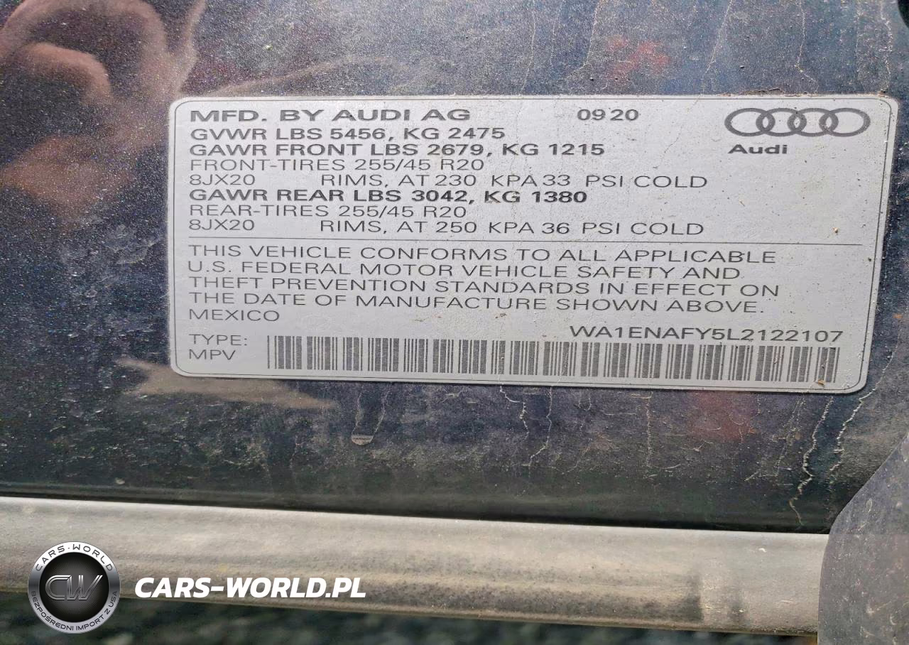 2020 Audi Q5 Titanium Premium Plus VIN:WA1ENAFY5L2122107 - 12