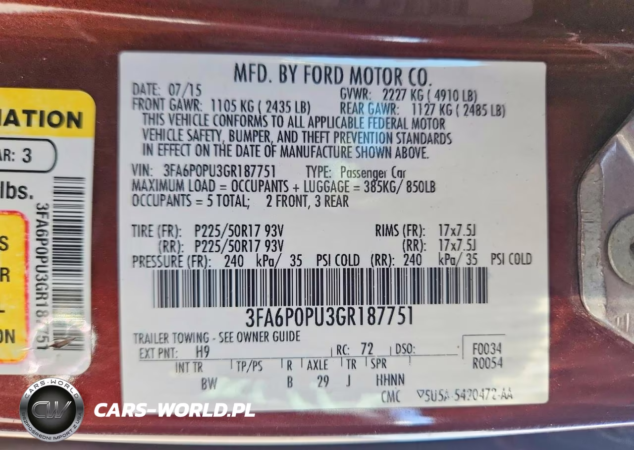 2016 Ford Fusion Se Phev VIN:3FA6P0PU3GR187751 - 13