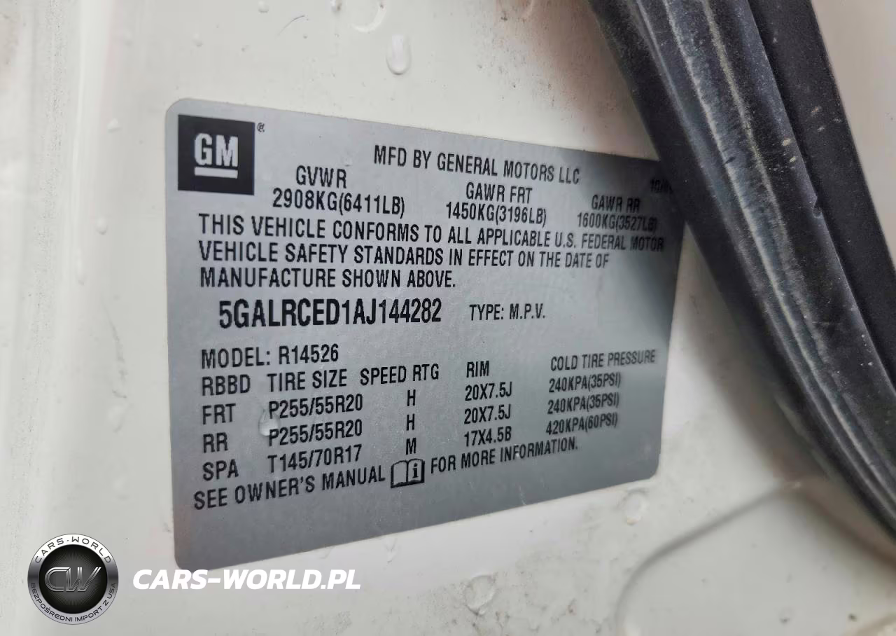 2010 Buick Enclave Cxl VIN:5GALRCED1AJ144282 - 13