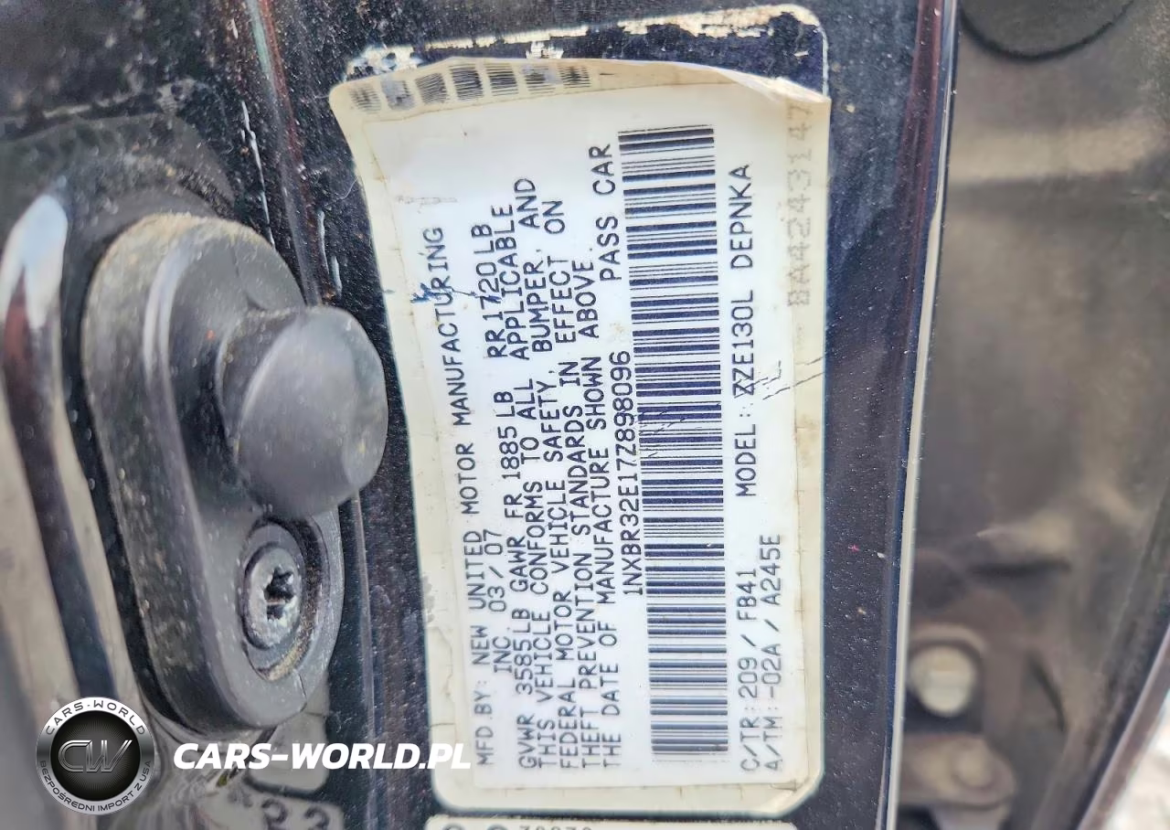 2007 Toyota Corolla Le VIN:1NXBR32E17Z898096 - 12