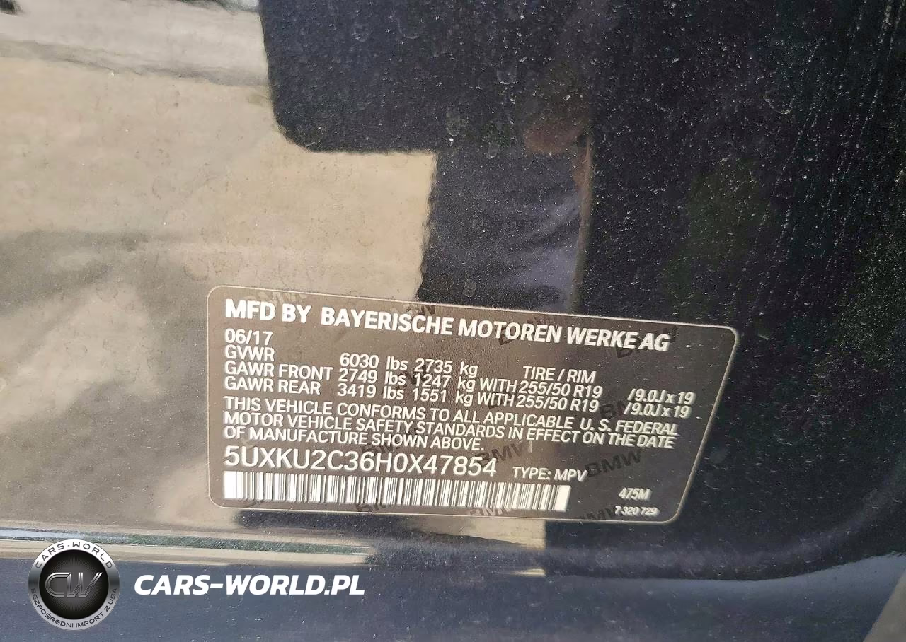 2017 BMW X6 xDrive35I VIN:5UXKU2C36H0X47854 - 12