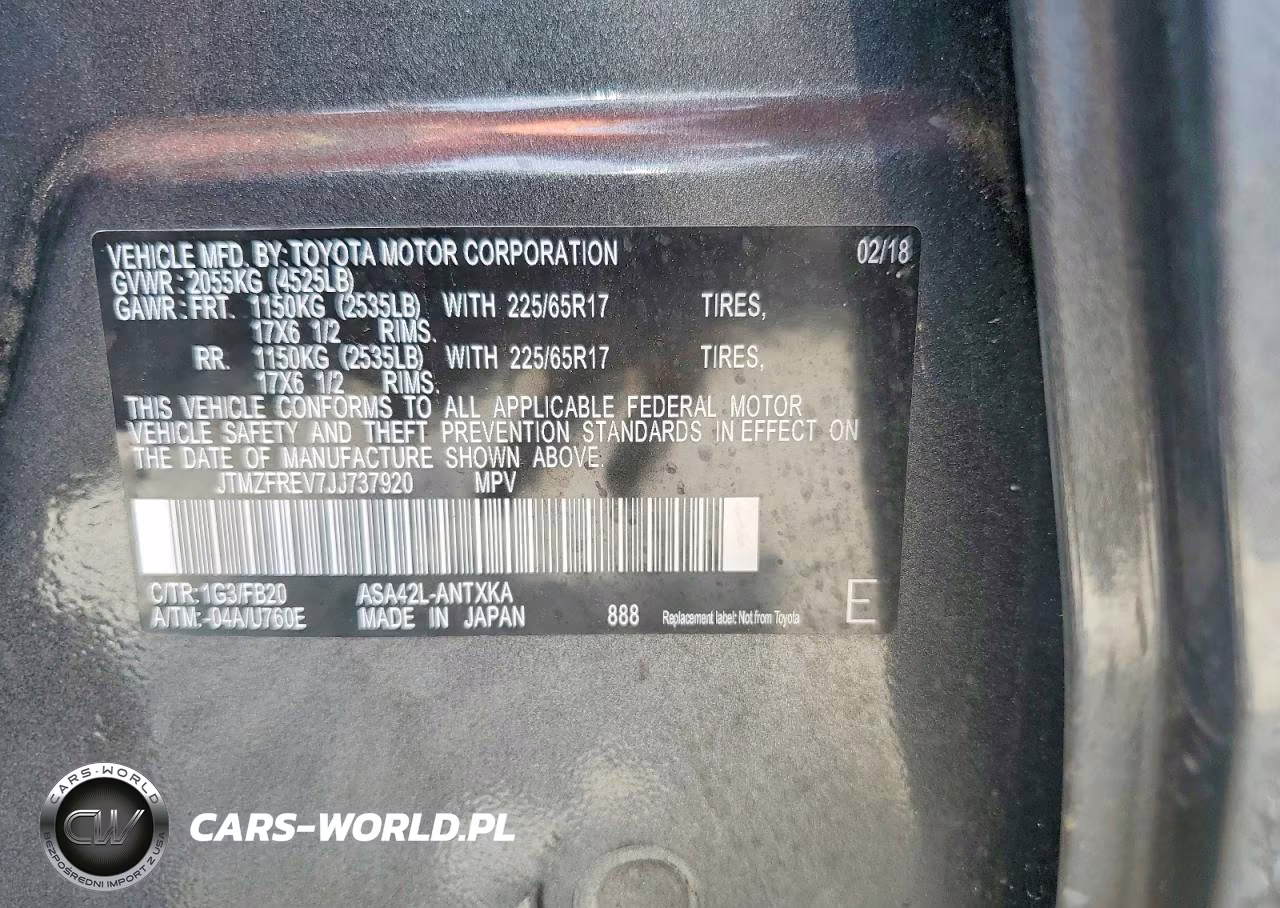 2018 Toyota Rav4 Le VIN:JTMZFREV7JJ737920 - 13