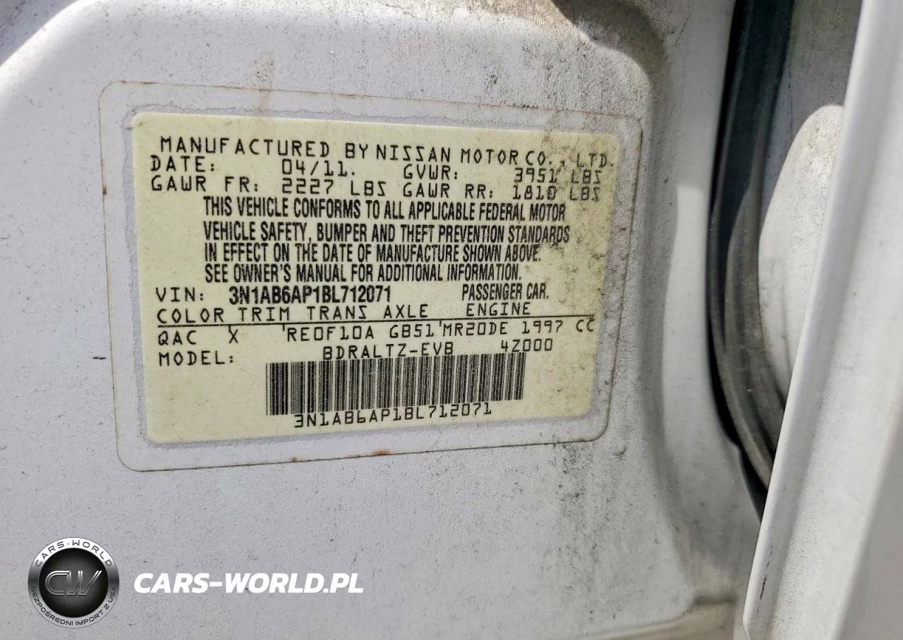 2011 Nissan Sentra 2.0 VIN:3N1AB6AP1BL712071 - 12