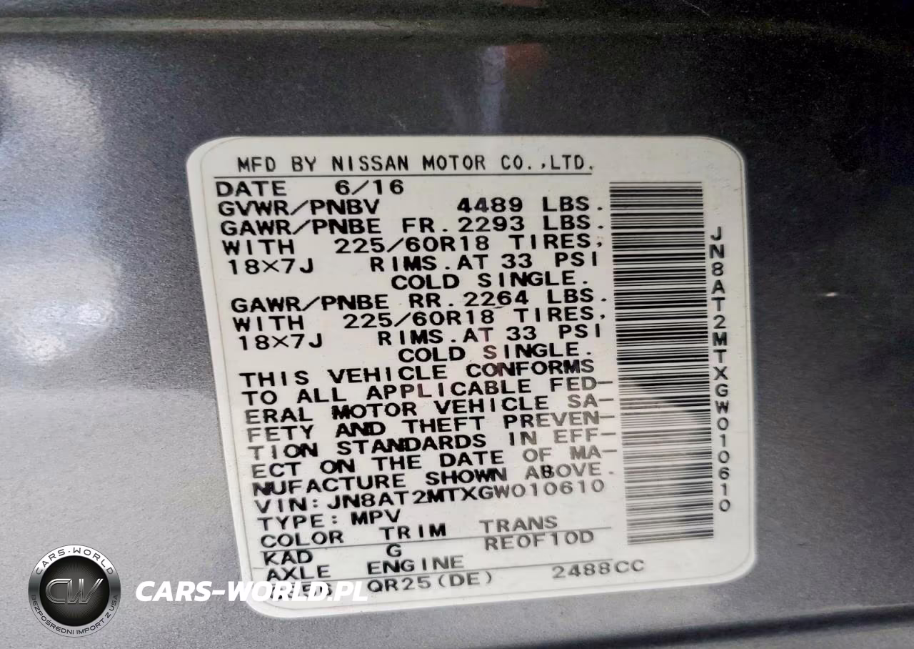 2016 Nissan Rogue S VIN:JN8AT2MTXGW010610 - 13