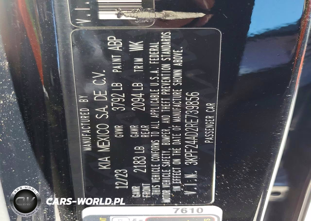 2024 Kia Forte Lxs VIN:3KPF24AD2RE739856 - 13
