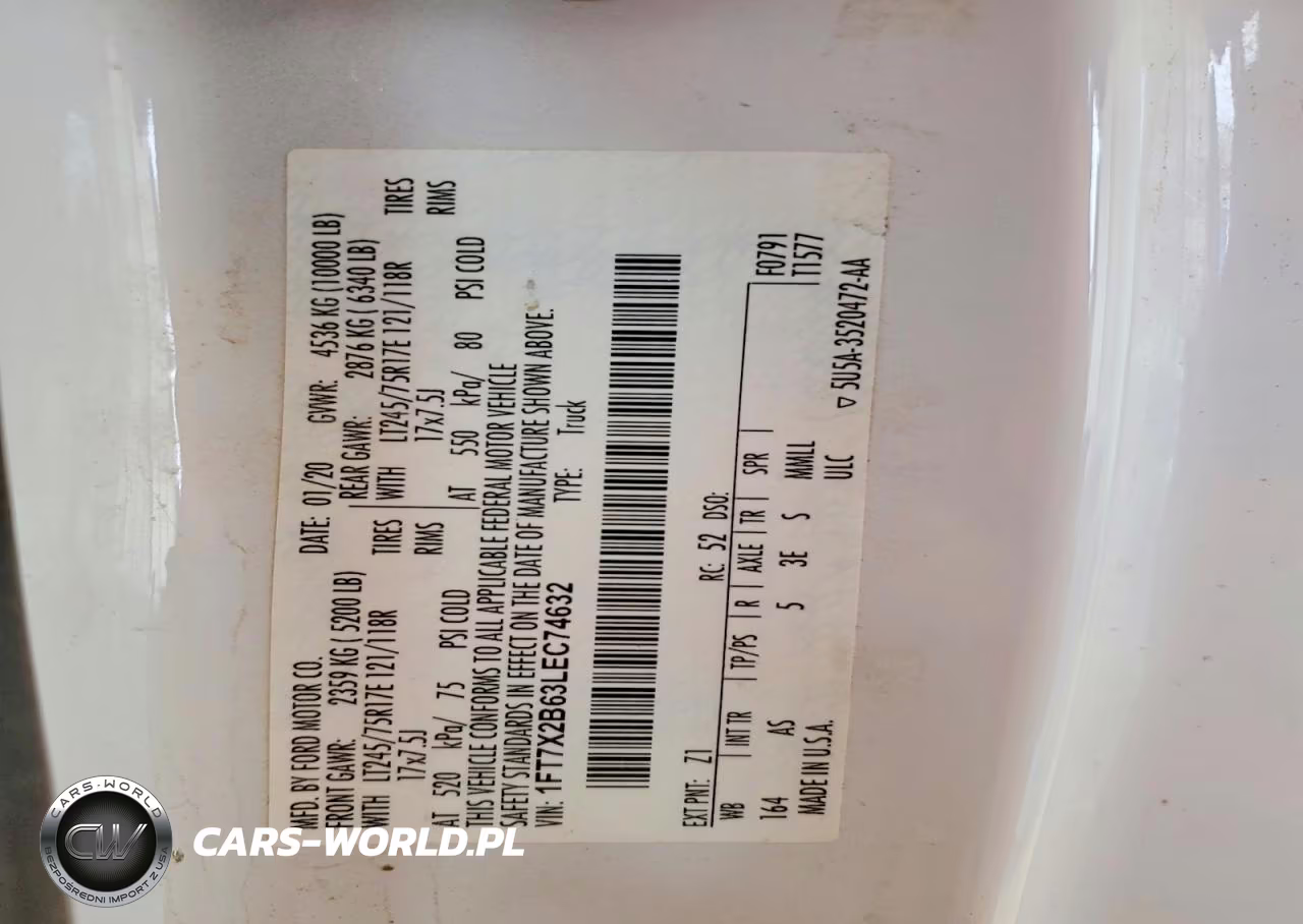 2020 Ford F250 Super Duty VIN:1FT7X2B63LEC74632 - 12