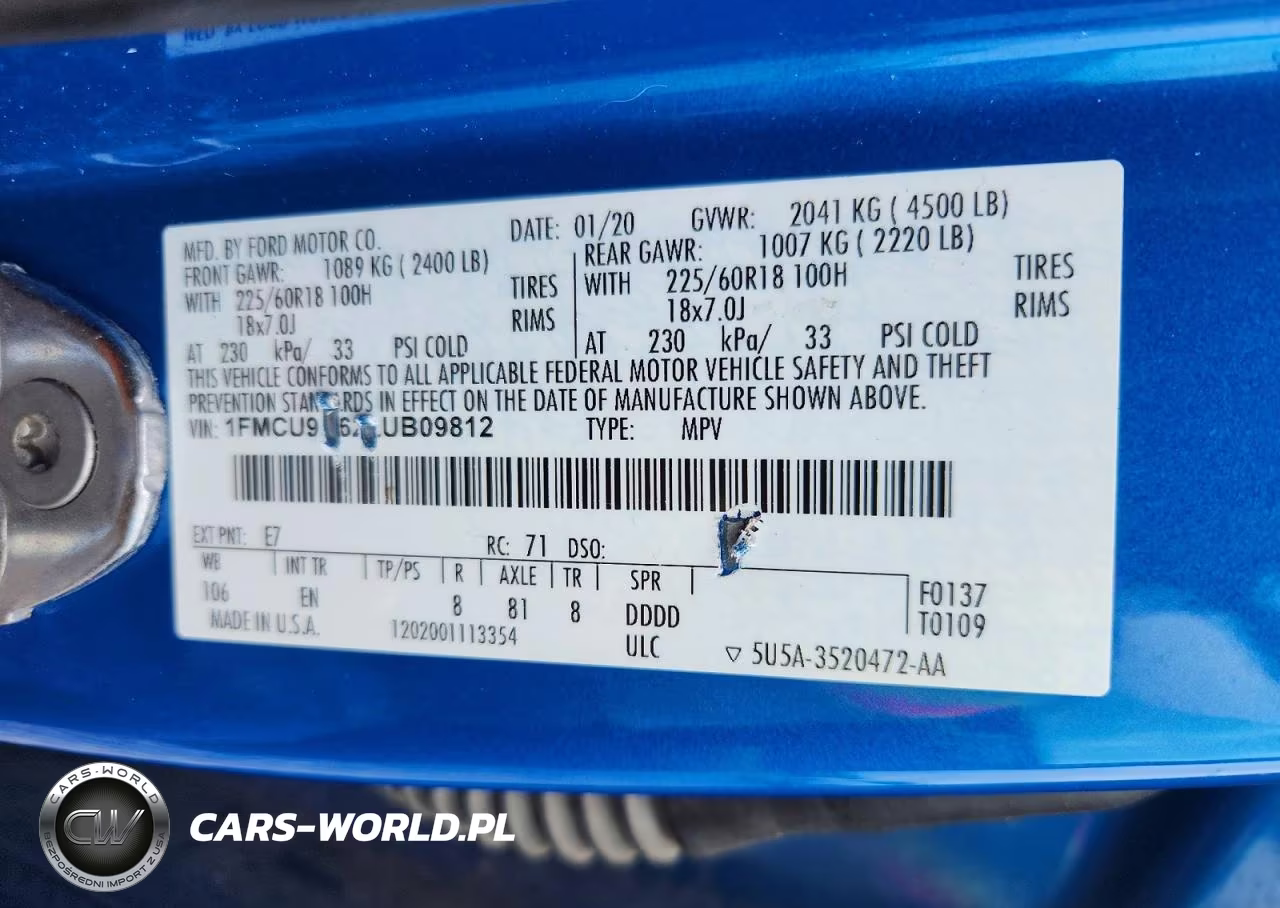 2020 Ford Escape Sel VIN:1FMCU9H62LUB09812 - 13