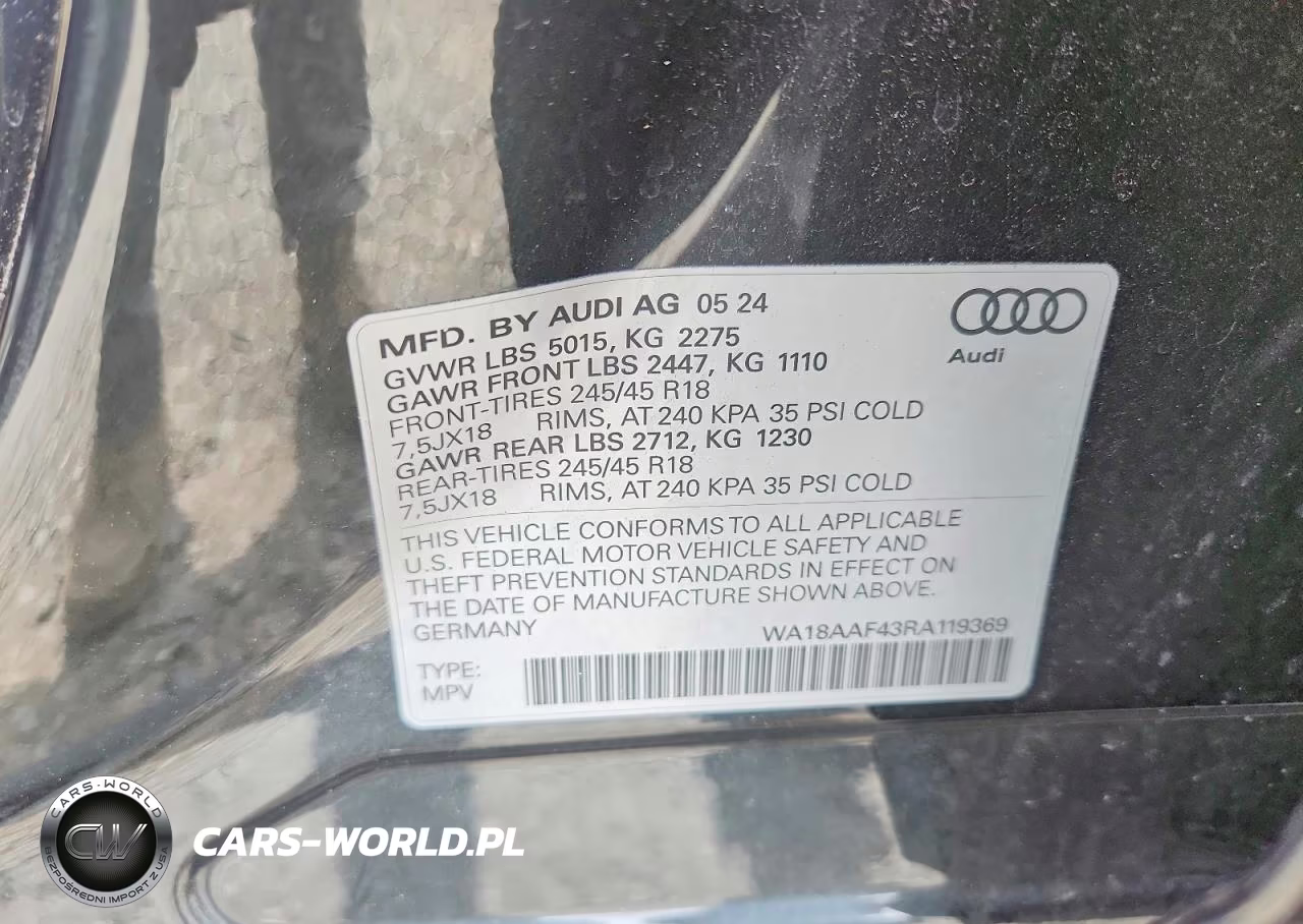 2024 Audi A4 Allroad Premium Plus VIN:WA18AAF43RA119369 - 13