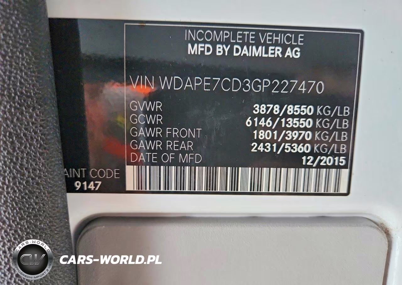 2016 Mercedes-Benz Sprinter 2500 VIN:WDAPE7CD3GP227470 - 13
