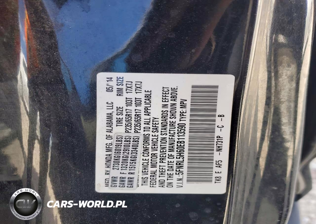 2014 Honda Odyssey Exl VIN:5FNRL5H60EB113590 - 14
