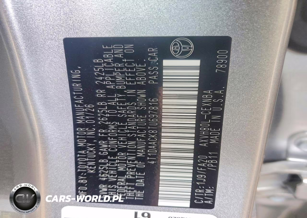 2026 Toyota Camry Le VIN:4T1DAACK8TU697816 - 13