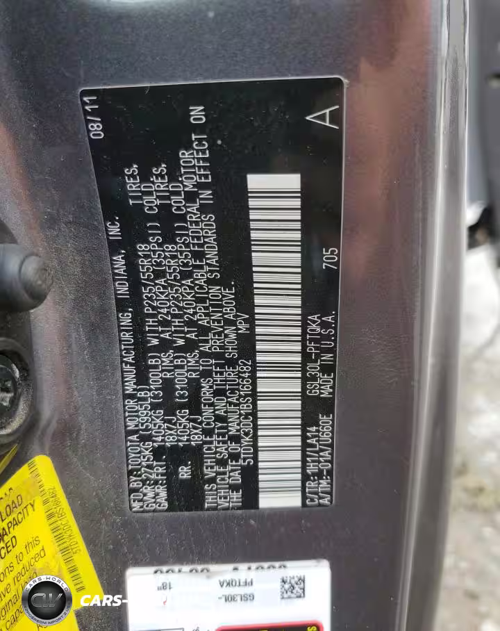 2011 Toyota Sienna Xle VIN:5TDYK3DC1BS166482 - 13