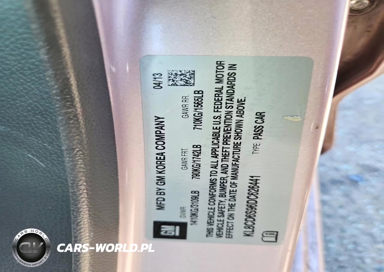 2013 Chevrolet Spark 1Lt VIN:KL8CD6S96DC626441 - 12