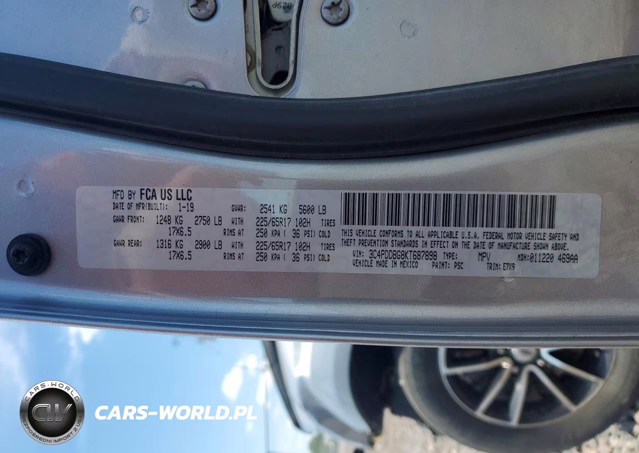 2019 Dodge Journey VIN:3C4PDDBG8KT687898 - 14