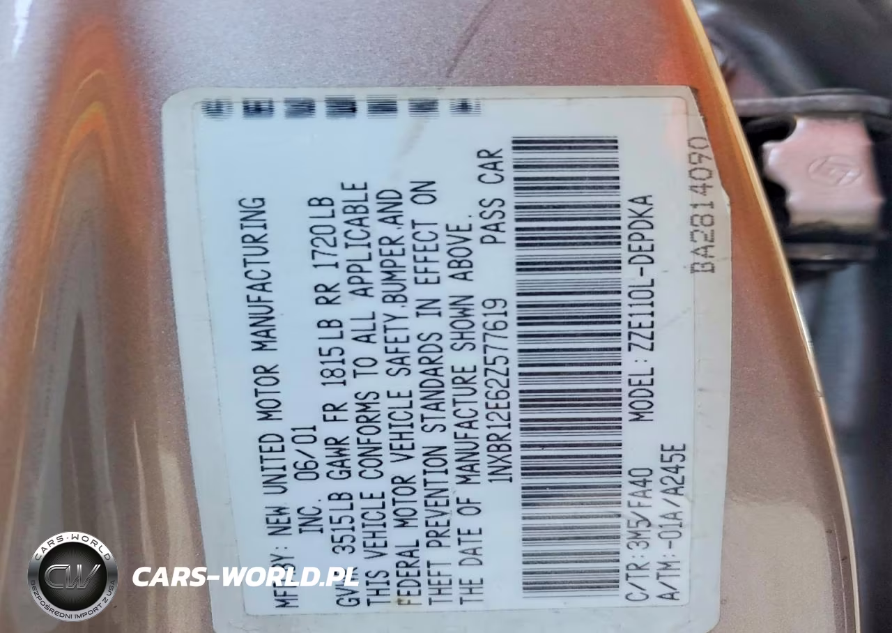 2002 Toyota Corolla Le VIN:1NXBR12E62Z577619 - 12