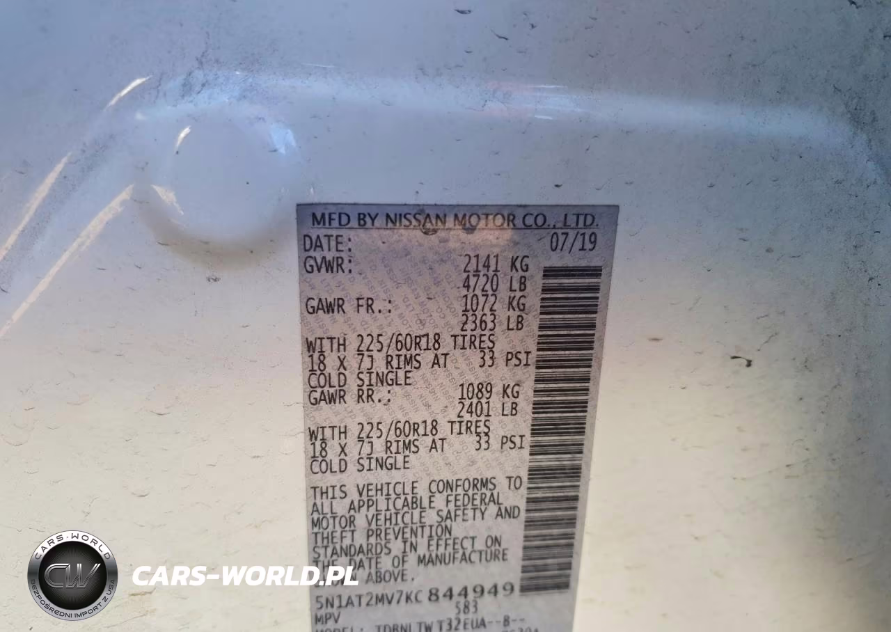 2019 Nissan Rouge Sl VIN:5N1AT2MV7KC844949 - 12
