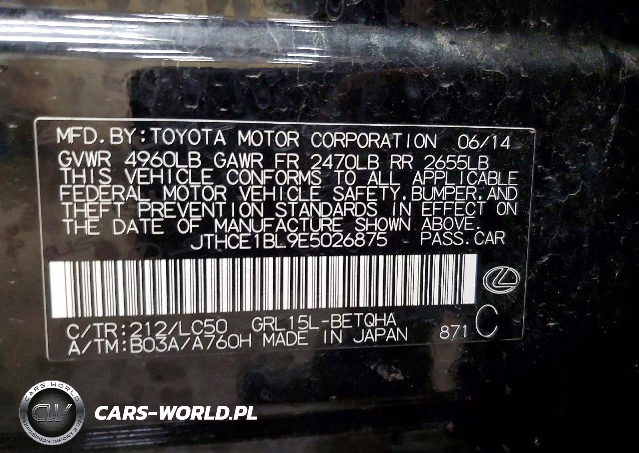 2014 Lexus Gs 350 VIN:JTHCE1BL9E5026875 - 12