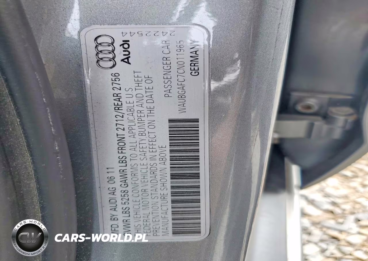 2012 Audi A6 VIN:WAUBGAFC7CN011965 - 13