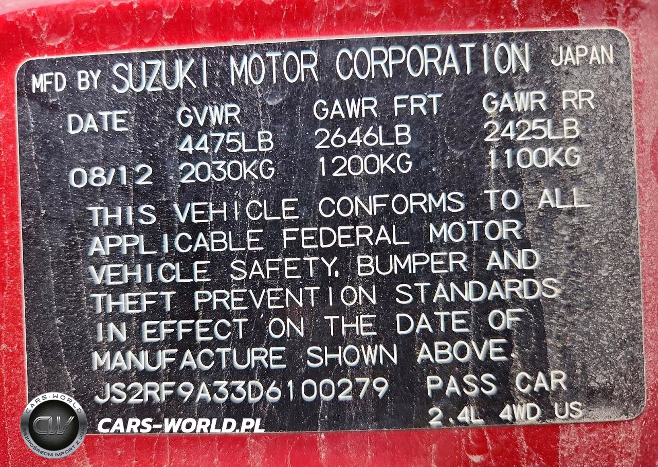 2013 Suzuki Kizashi Se VIN:JS2RF9A33D6100279 - 12