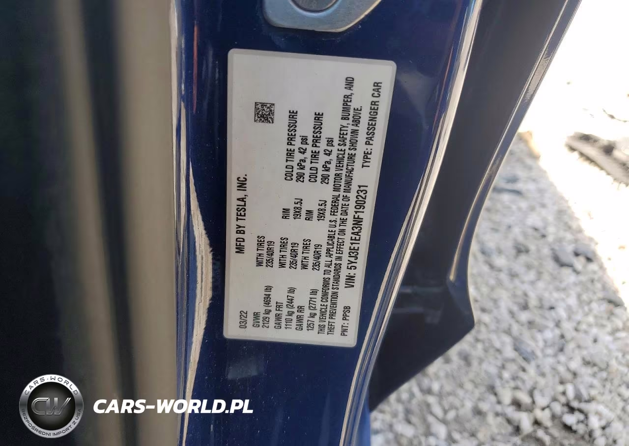 2022 Tesla Model 3 VIN:5YJ3E1EA3NF190231 - 12