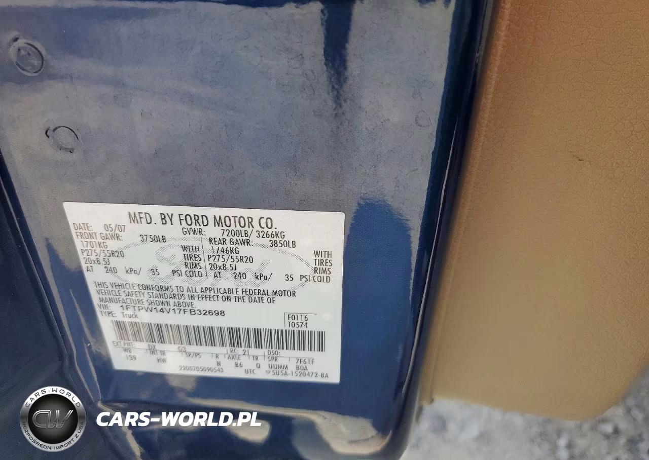 2007 Ford F150 Supercrew VIN:1FTPW14V17FB32698 - 12