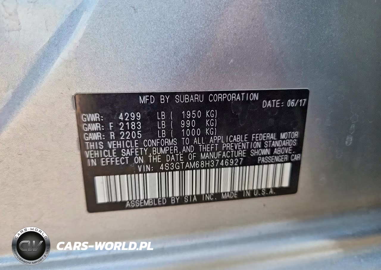 2017 Subaru Impreza Sport VIN:4S3GTAM68H3746927 - 12