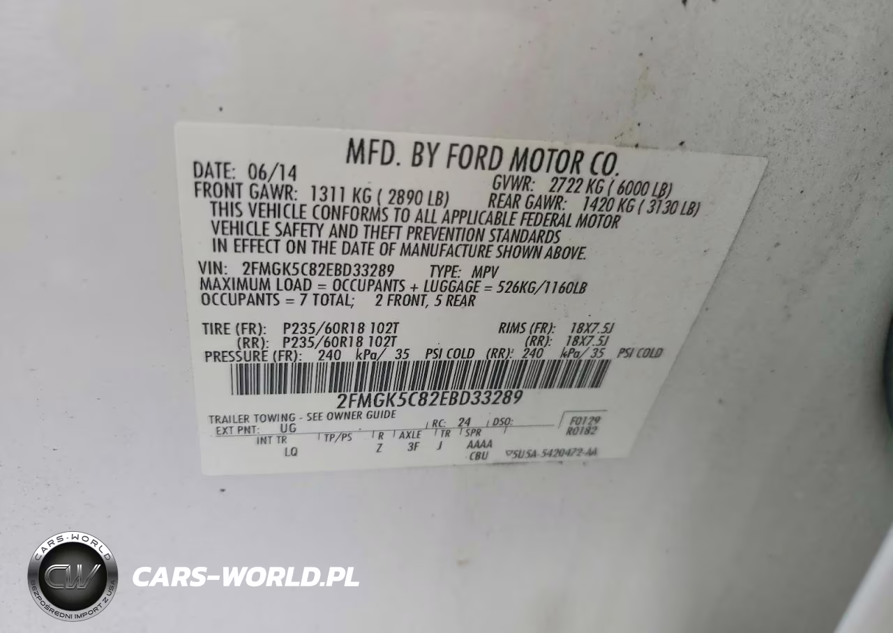 2014 Ford Flex Sel VIN:2FMGK5C82EBD33289 - 13