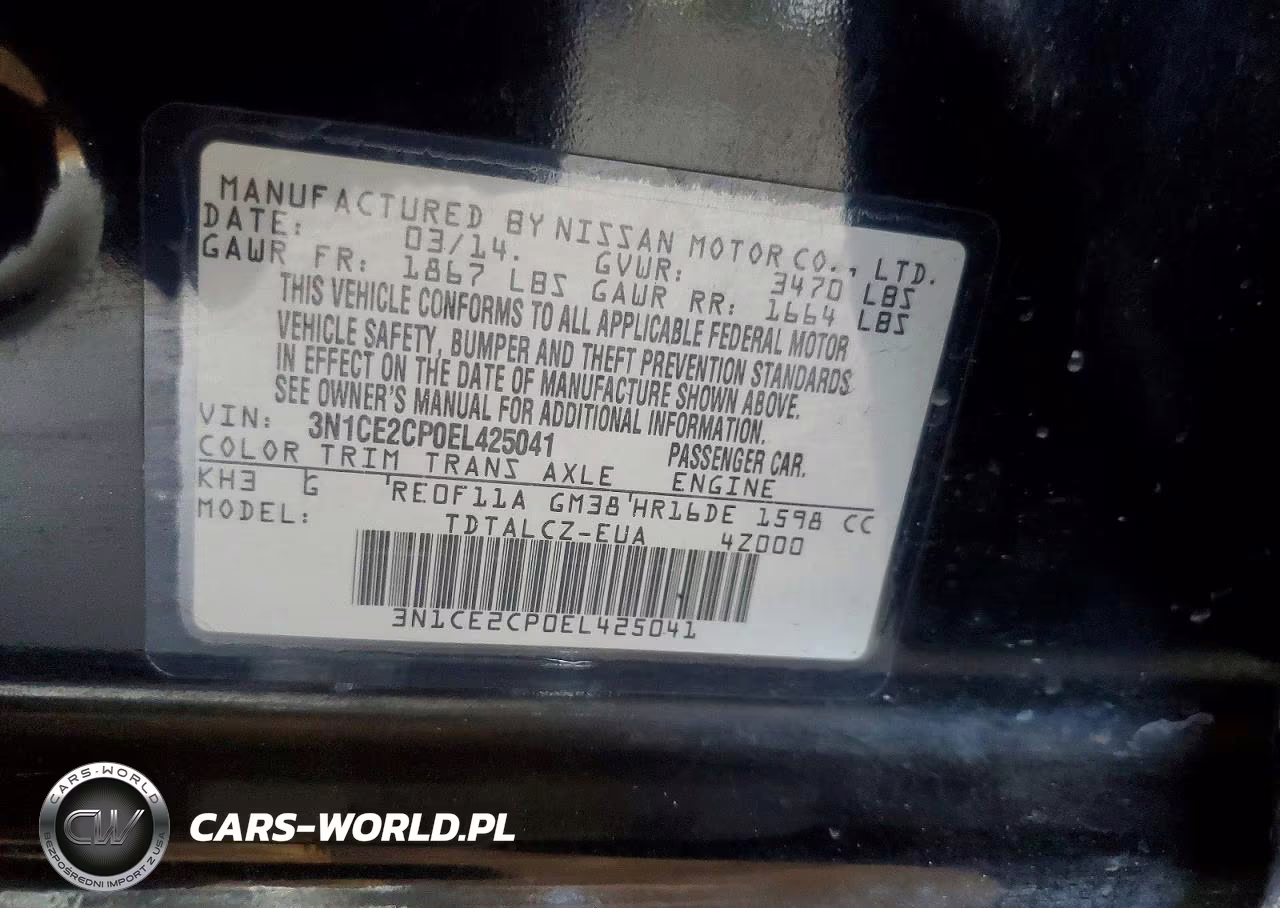 2014 Nissan Versa Note S Plus VIN:3N1CE2CP0EL425041 - 12