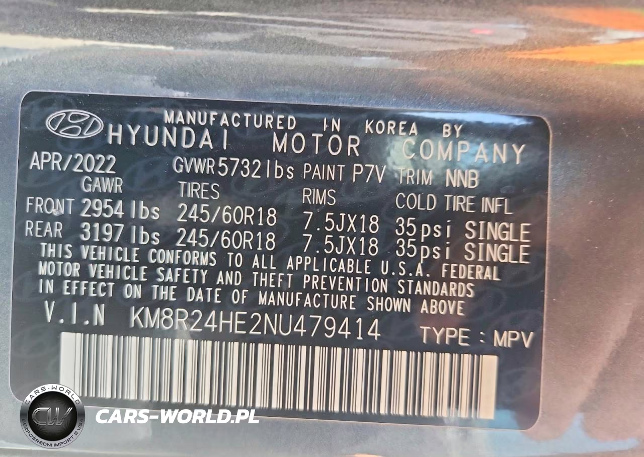 2022 Hyundai Palisade Sel VIN:KM8R24HE2NU479414 - 12