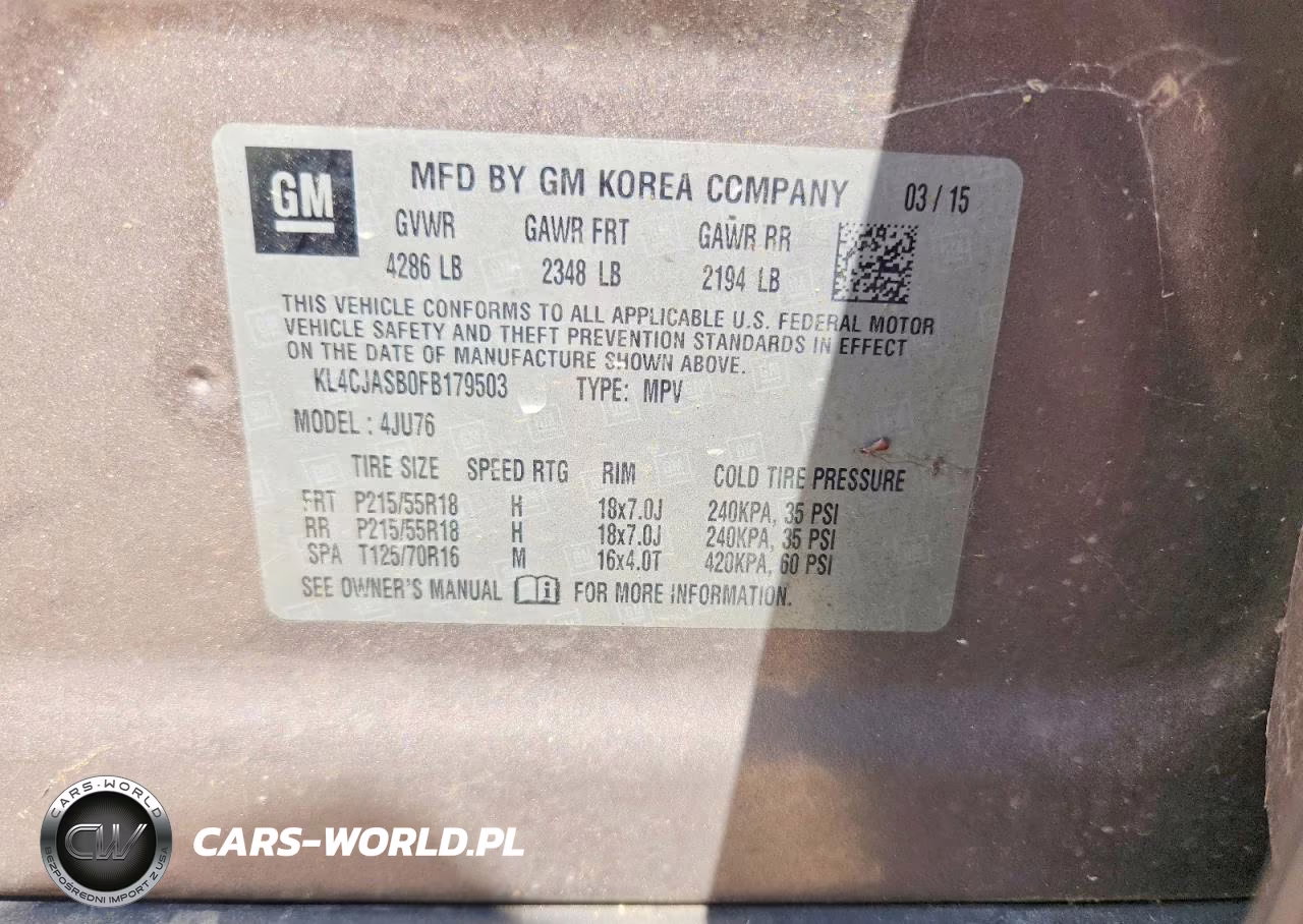 2015 Buick Encore VIN:KL4CJASB0FB179503 - 13