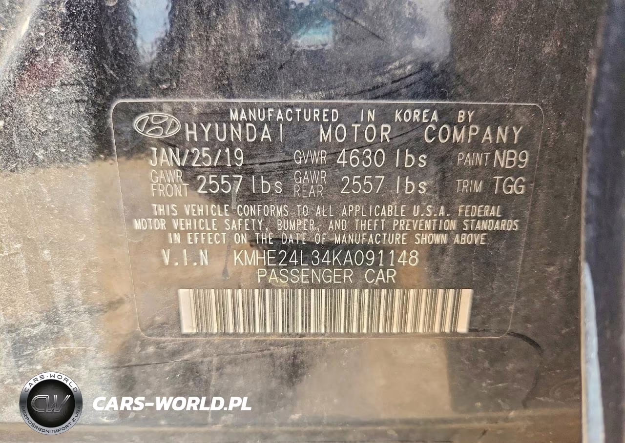 2019 Hyundai Sonata Hybrid Se VIN:KMHE24L34KA091148 - 13