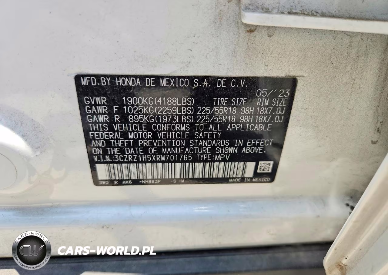 2024 Honda Hr-V Sport VIN:3CZRZ1H5XRM701765 - 14