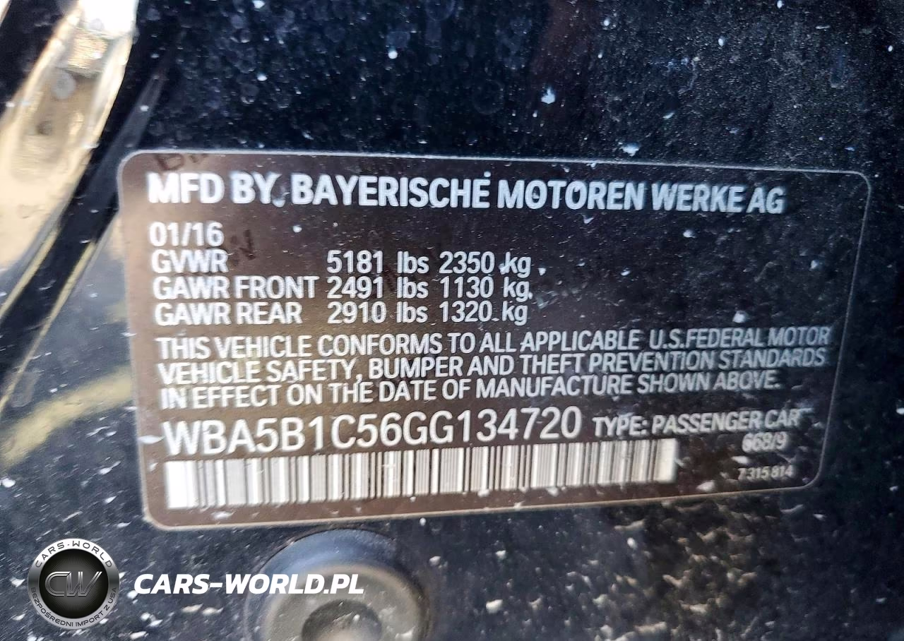 2016 BMW 535 I VIN:WBA5B1C56GG134720 - 12