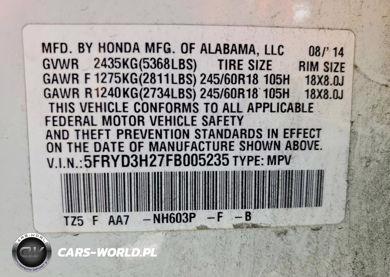 2015 Acura Mdx VIN:5FRYD3H27FB005235 - 13