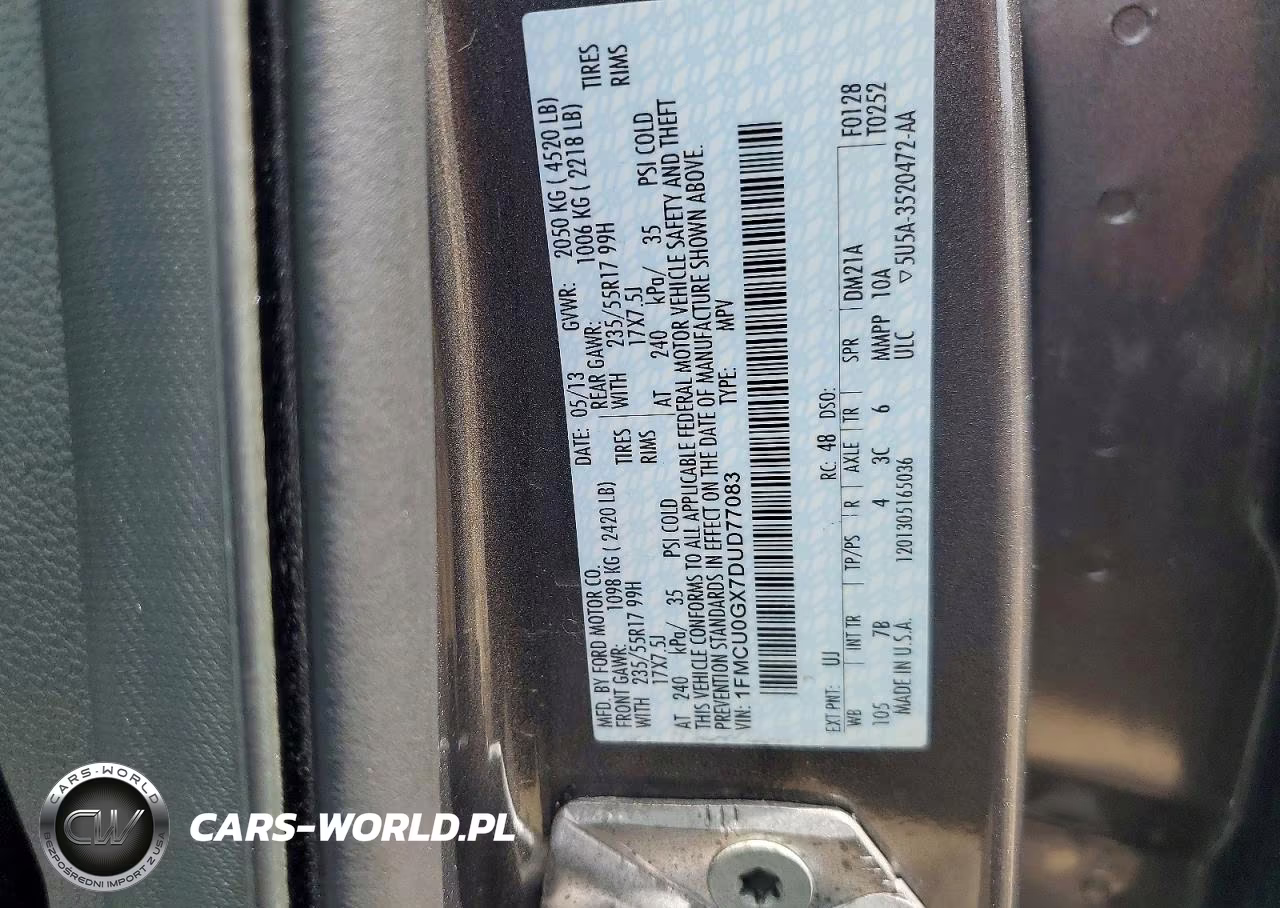 2013 Ford Escape Se VIN:1FMCU0GX7DUD77083 - 13