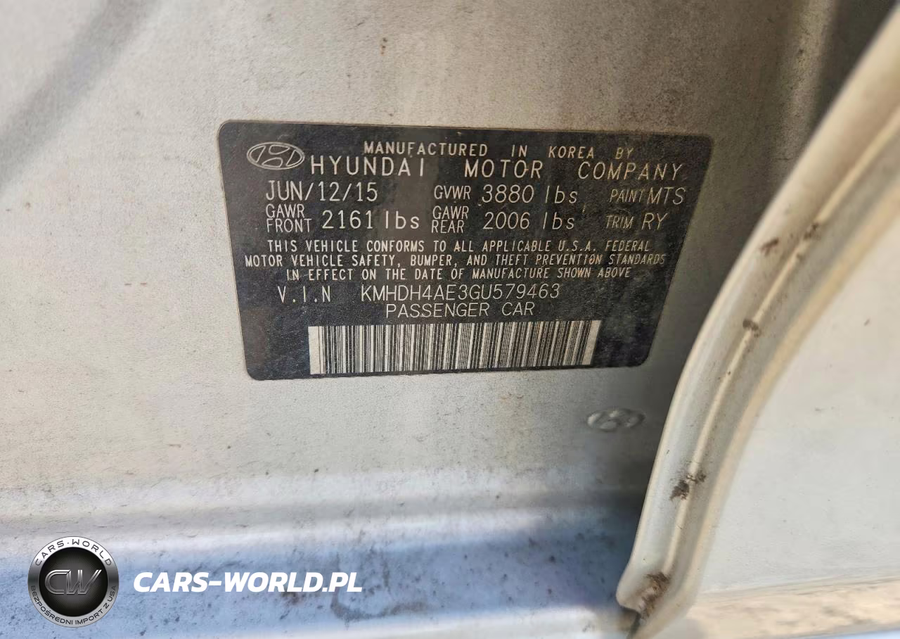 2016 Hyundai Elantra Value Edition VIN:KMHDH4AE3GU579463 - 12