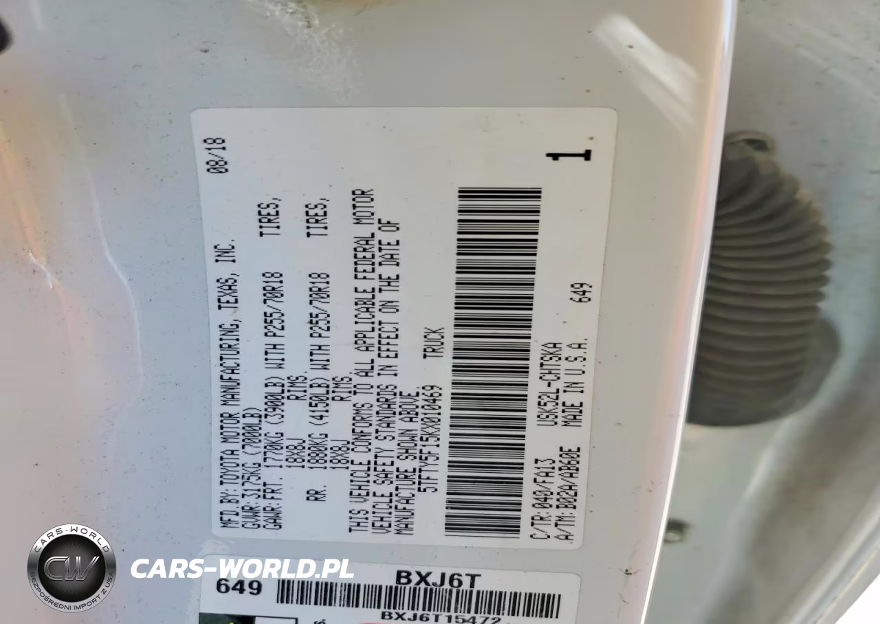 2019 Toyota Tundra Sr VIN:5TFTY5F15KX010469 - 12