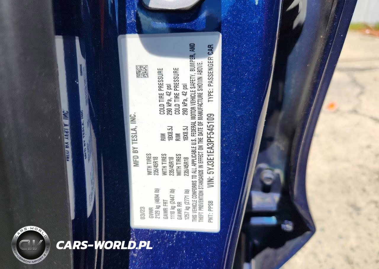 2023 Tesla Model 3 VIN:5YJ3E1EA3PF545109 - 12
