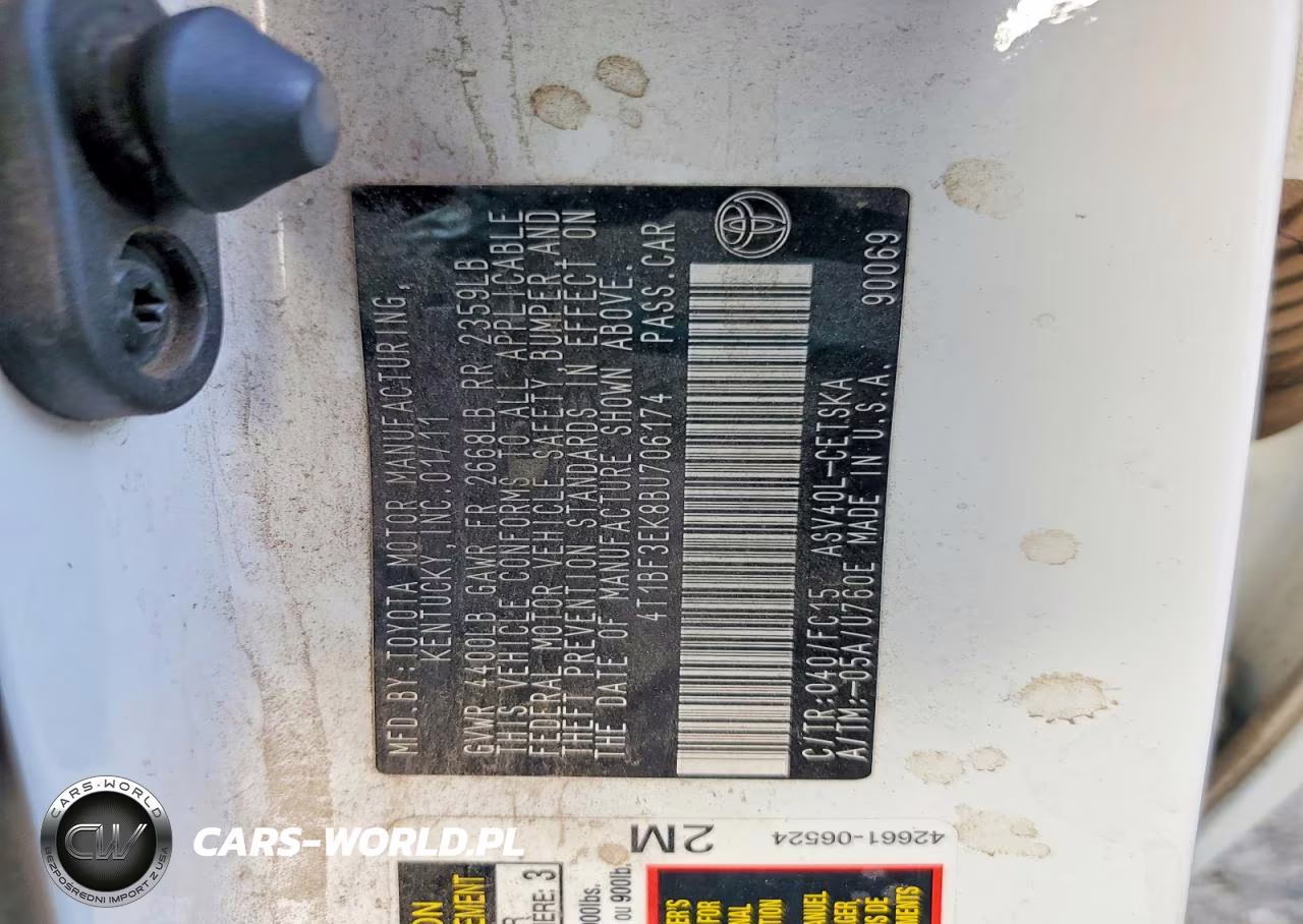 2011 Toyota Camry Base VIN:4T1BF3EK8BU706174 - 12