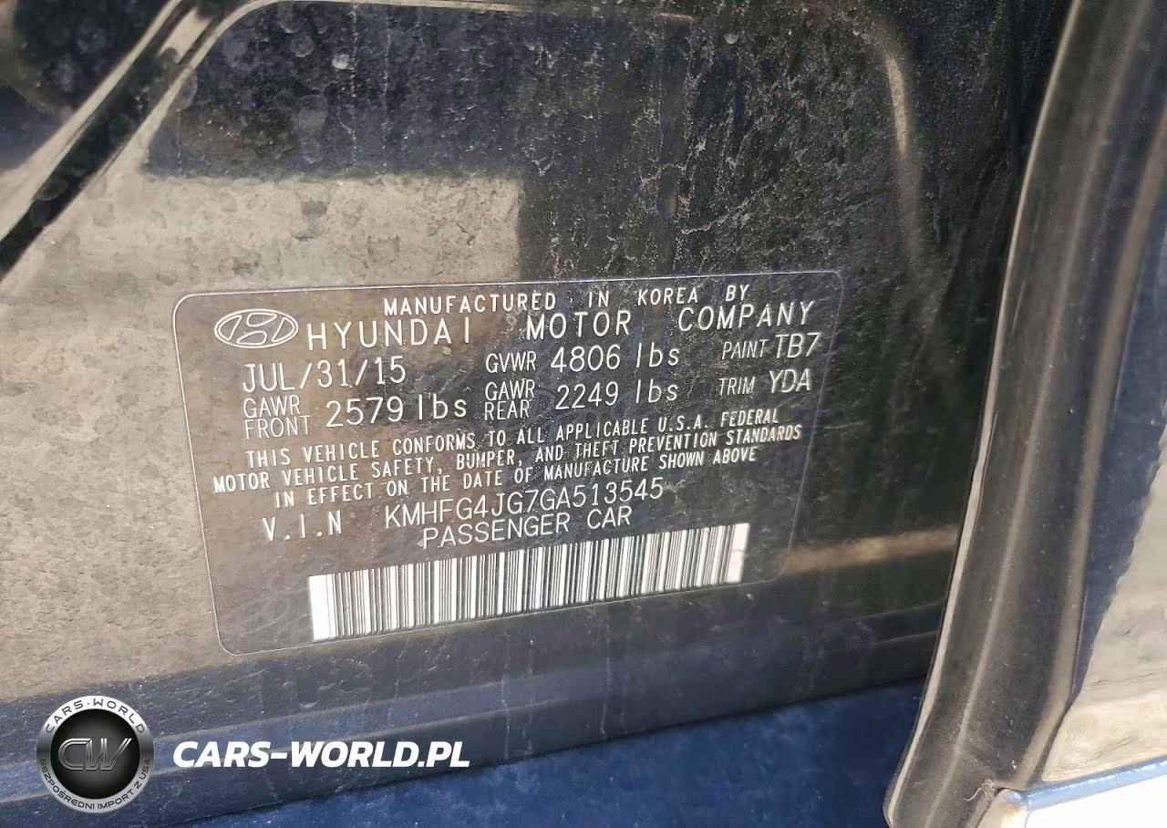2016 Hyundai Azera Base VIN:KMHFG4JG7GA513545 - 12