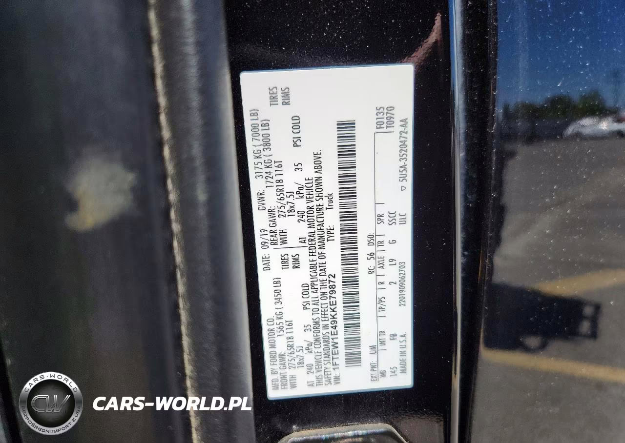 2019 Ford F150 Supercrew VIN:1FTEW1E49KKE79872 - 12