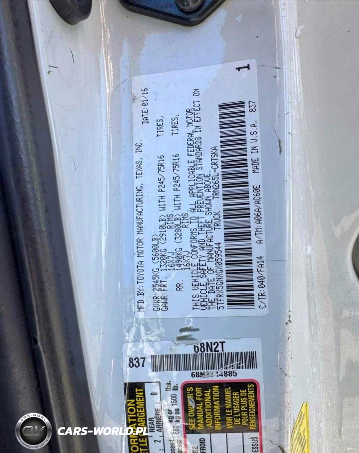 2016 Toyota Tacoma Sr VIN:5TFRX5GNXGX059544 - 10