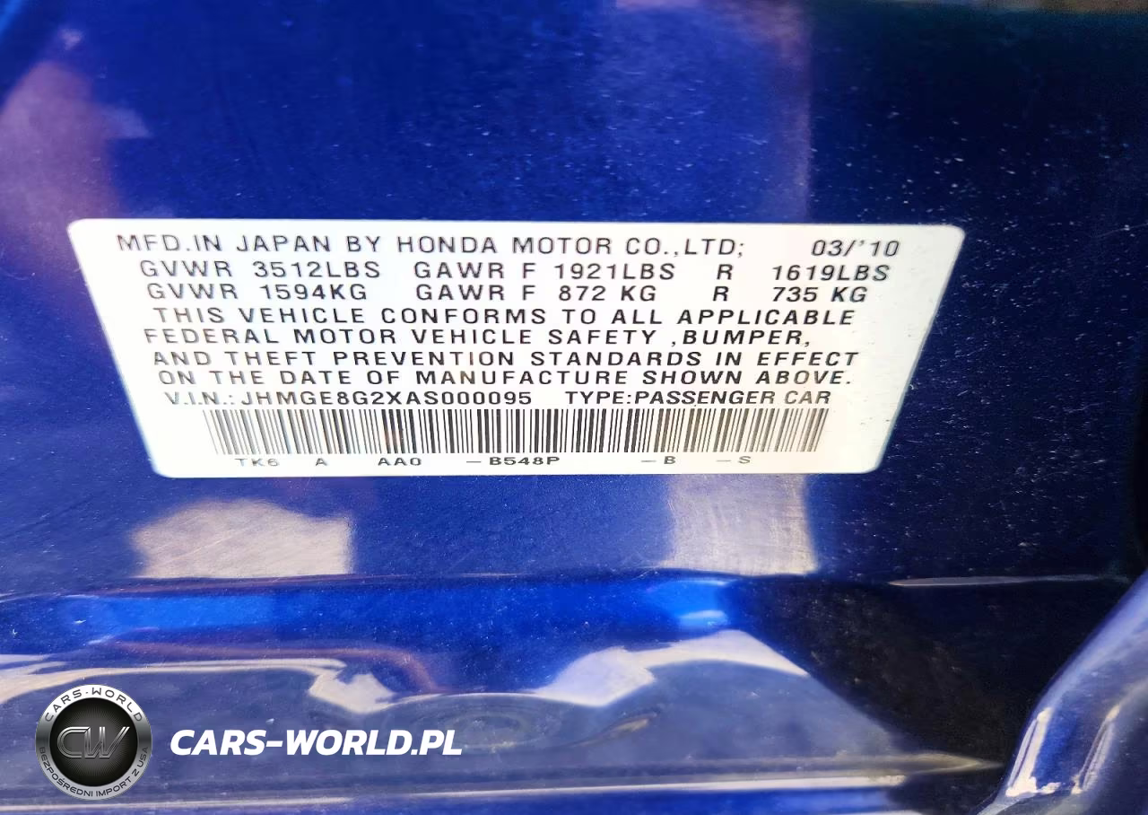 2010 Honda Fit VIN:JHMGE8G2XAS000095 - 12