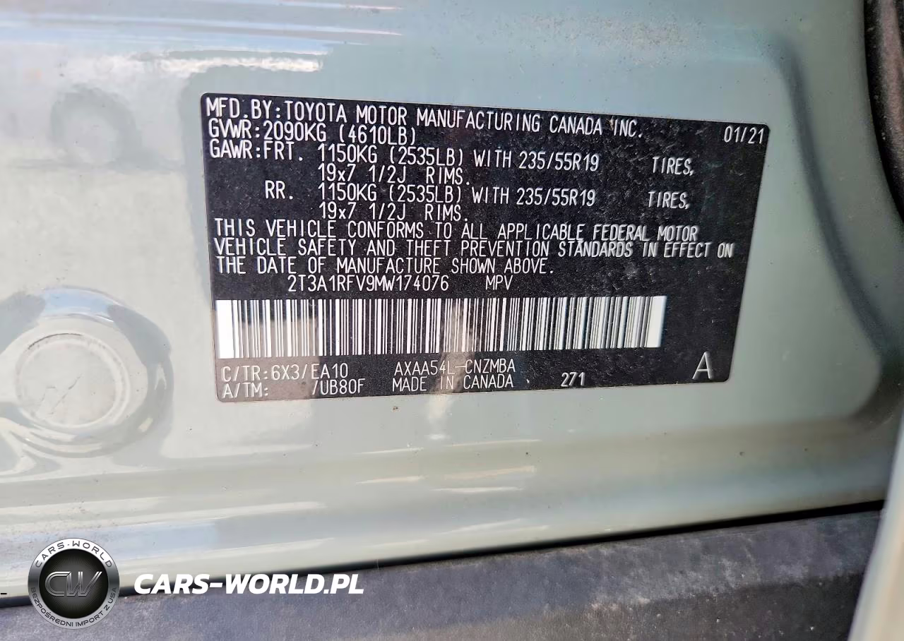 2021 Toyota Rav4 Xle Premium VIN:2T3A1RFV9MW174076 - 13