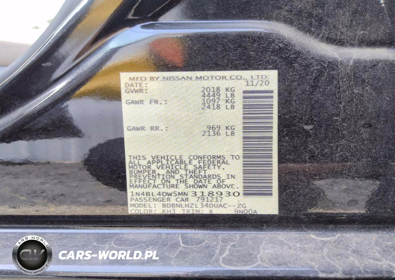 2021 Nissan Altima Sv VIN:1N4BL4DW5MN318930 - 5