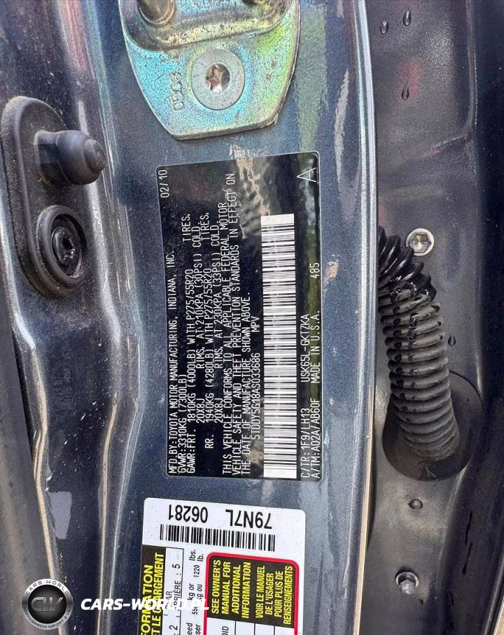 2010 Toyota Sequoia Platinum VIN:5TDDY5G18AS033686 - 10